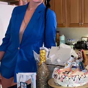 Blue Two Piece Suit and shorts